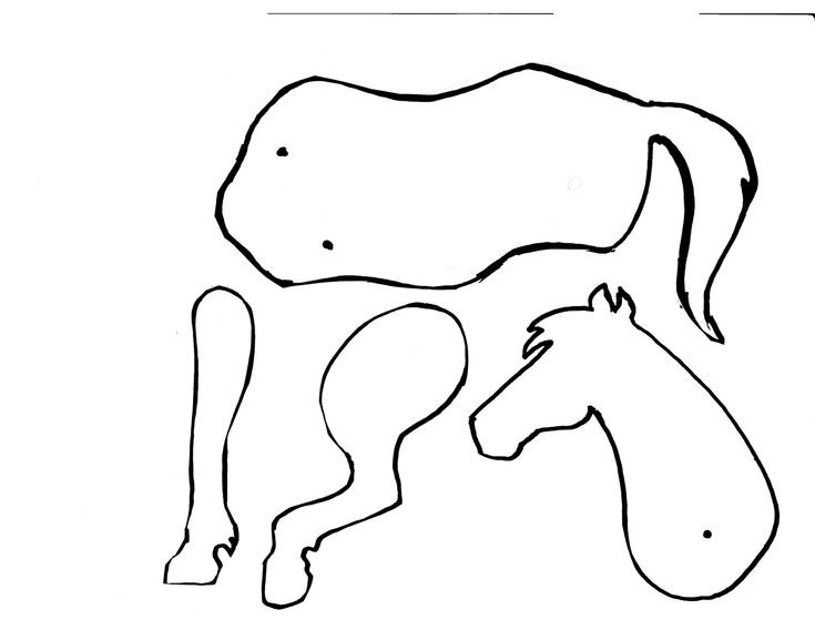 Лошадка из бумаги шаблон