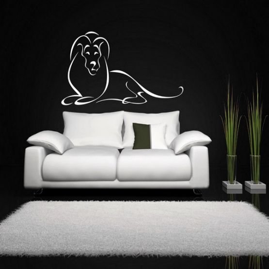 Лев наклейка на стену