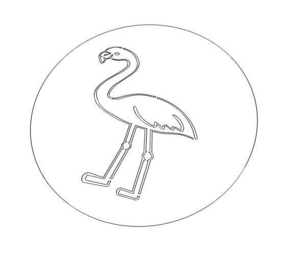Фламинго трафарет для рисования