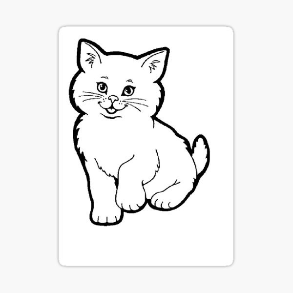 Трафарет котика для рисования