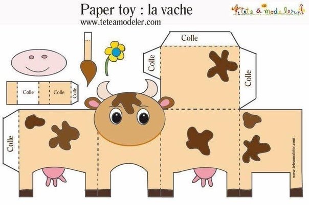 Животные вырезать и склеить