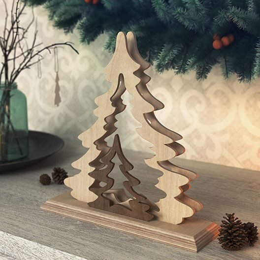 Шкатулка елка из фанеры