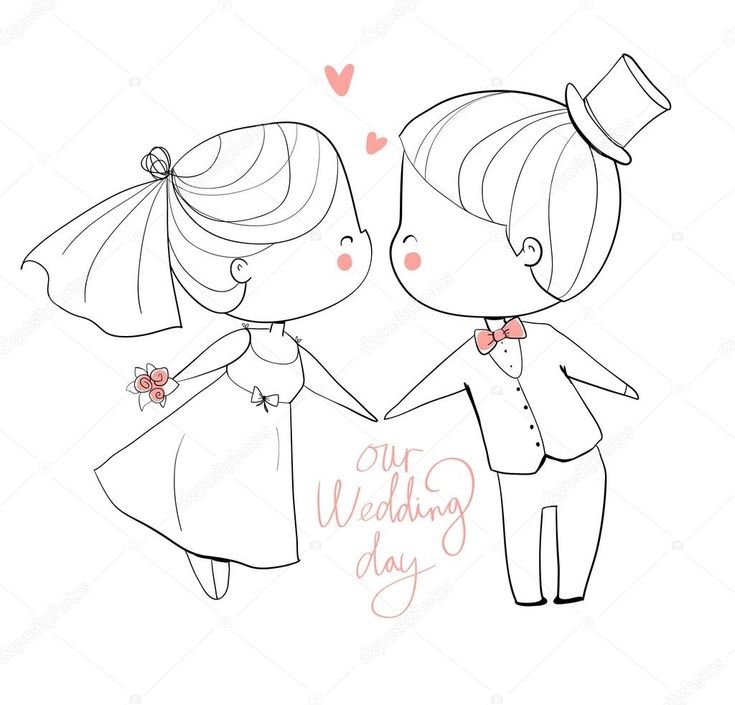 Рисунки на свадьбу легкие