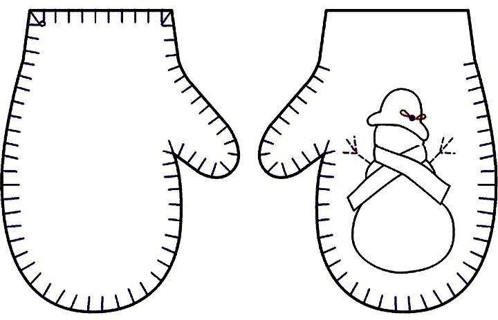 Трафарет варежки
