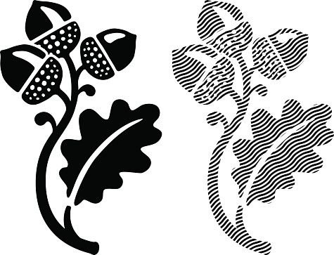 Стилизованные листья дуба