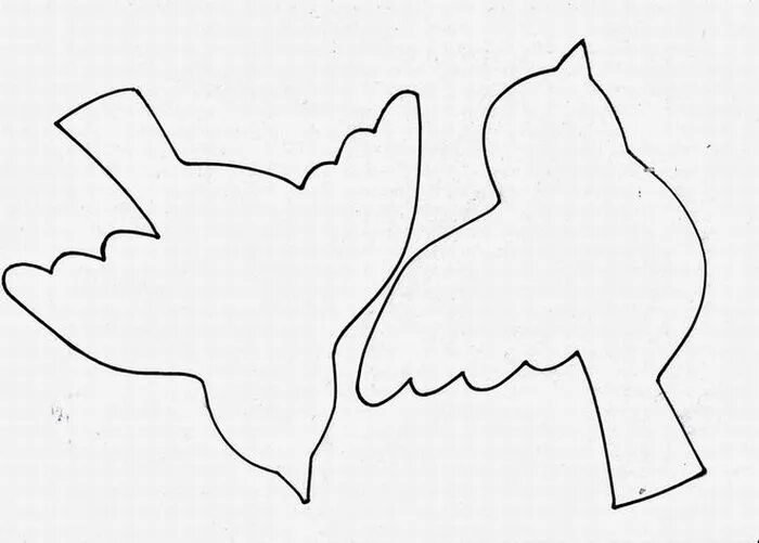 Трафарет птички для вырезания