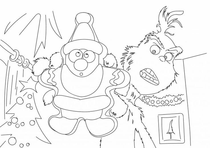 Новогодние раскраски Гринч