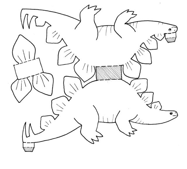 Поделка динозавр из бумаги