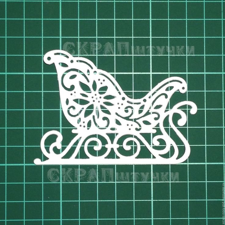 Сани трафарет новогодний