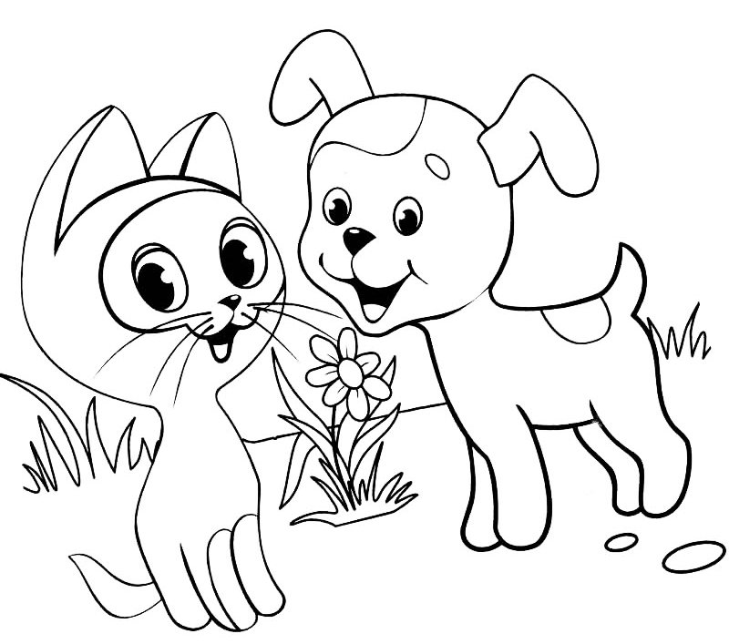 Котенок Гав раскраска для малышей