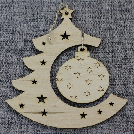 Елочка с шариком из фанеры