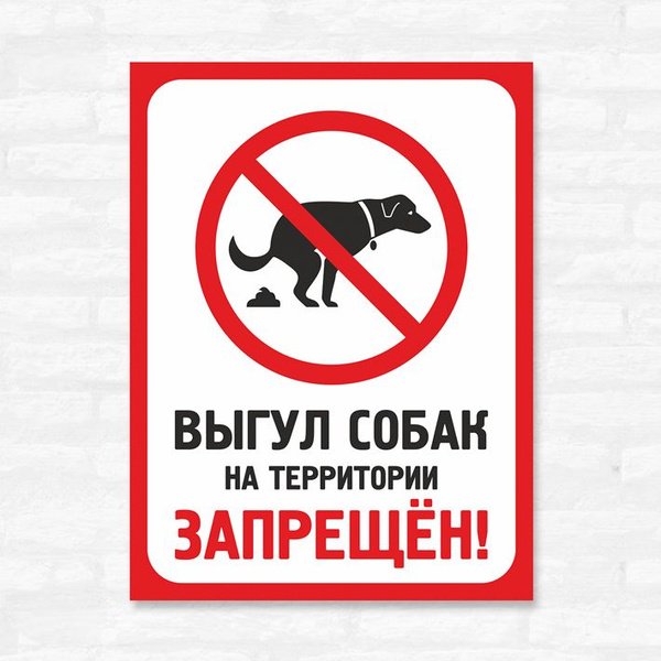 Табличка выгул собак