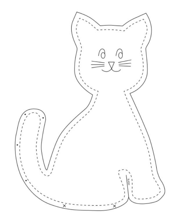 Трафарет кота для шитья