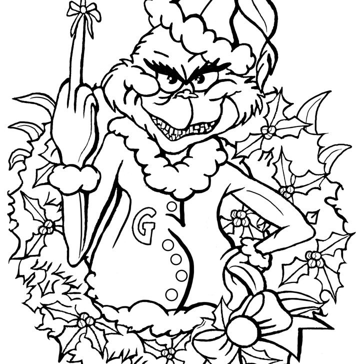 Новогодние рисунки карандашом Гринч