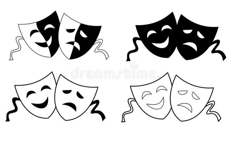 Театральная маска трафарет