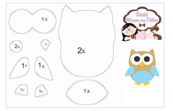 Выкройка Совушки из фетра