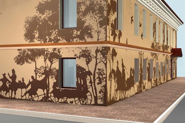 Роспись фасада частного дома