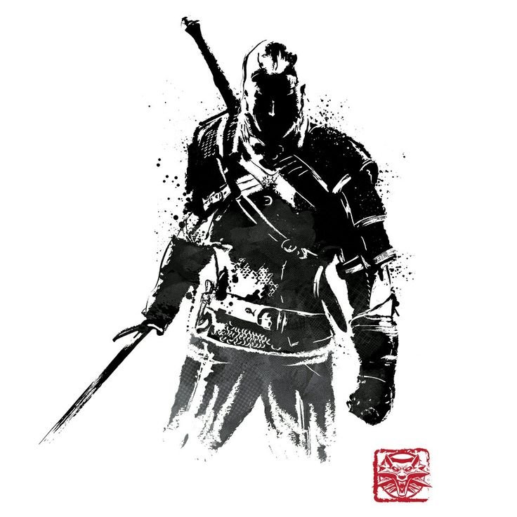 Ведьмак векторный рисунок