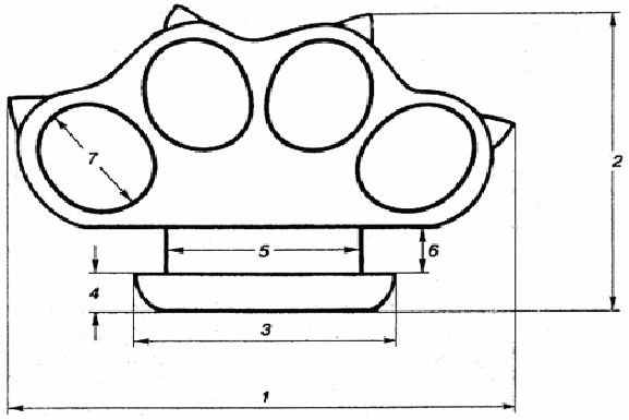 Чертеж кастета 1 к 1 на а4
