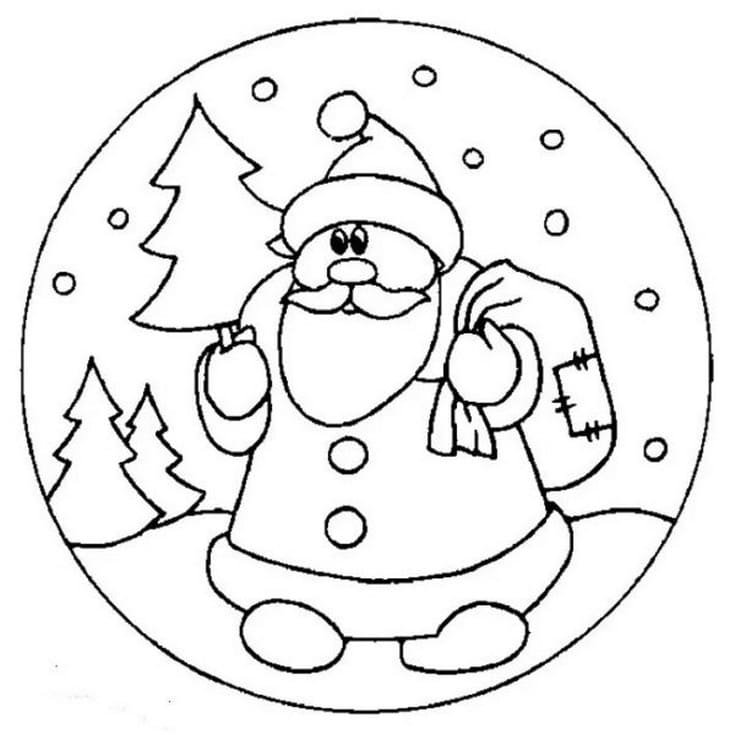 Трафарет Деда Мороза для поделки