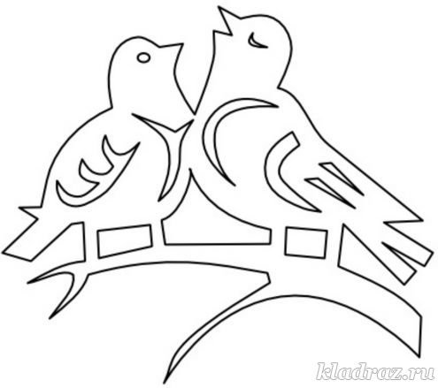 Новогодние украшения на окна птички