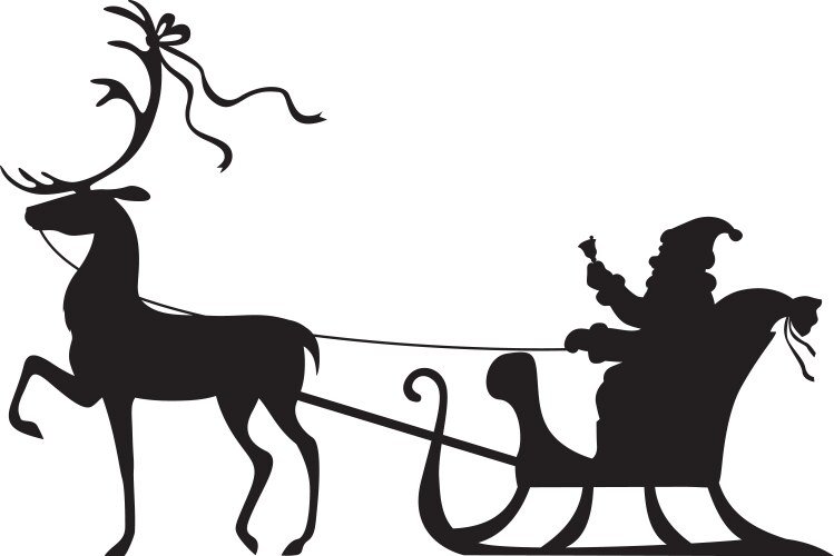 Сани Деда Мороза силуэт