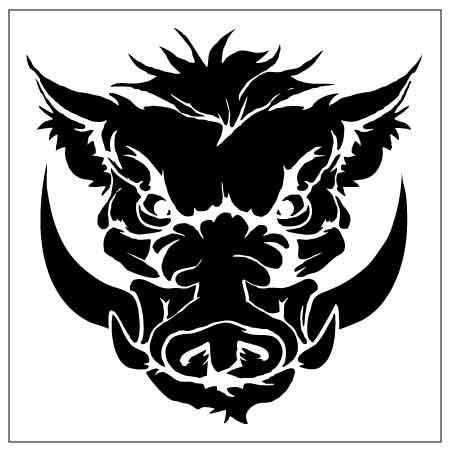 Тату голова кабана