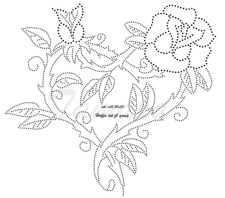 Трафарет для вышивания цветы