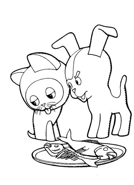 Котенок Гав раскраска для детей