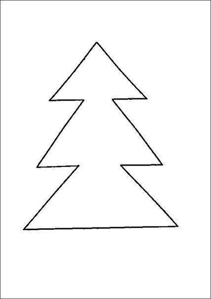 Трафарет елки для вырезания