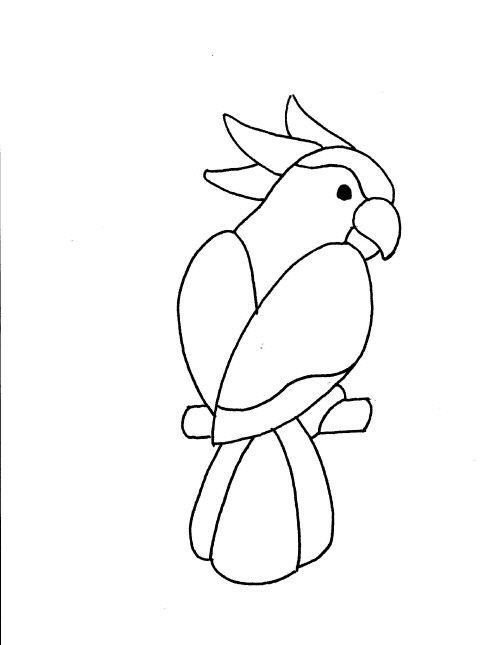Попугай трафарет для аппликации