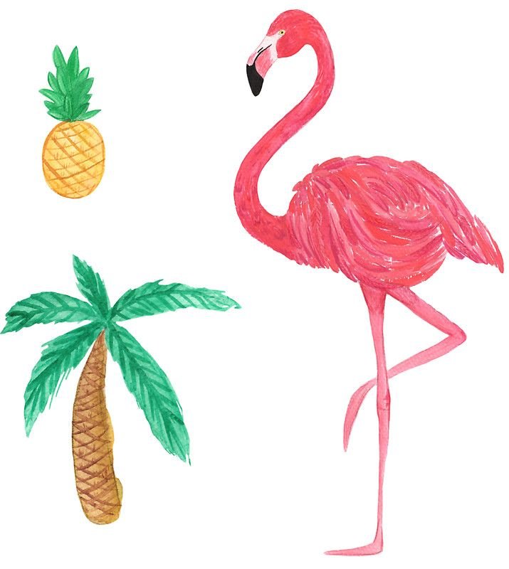 Наклейки Фламинго для распечатки