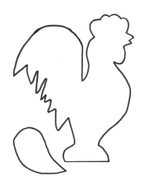 Трафарет петуха для вырезания