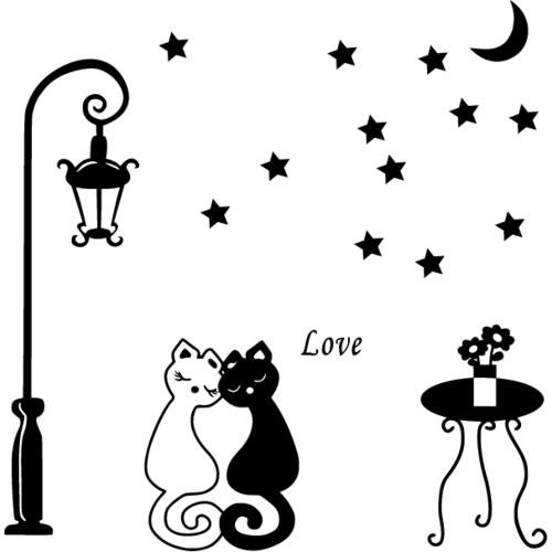 Силуэты кошек на стену