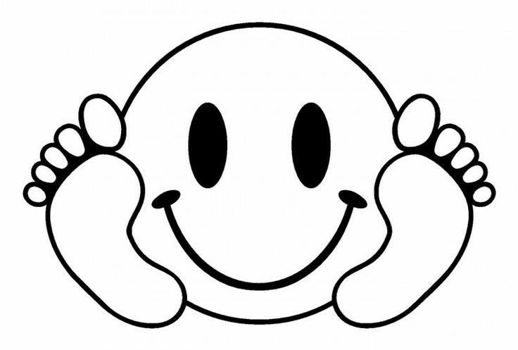 Смайлик раскраска для детей
