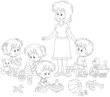 Воспитатель раскраска для детей