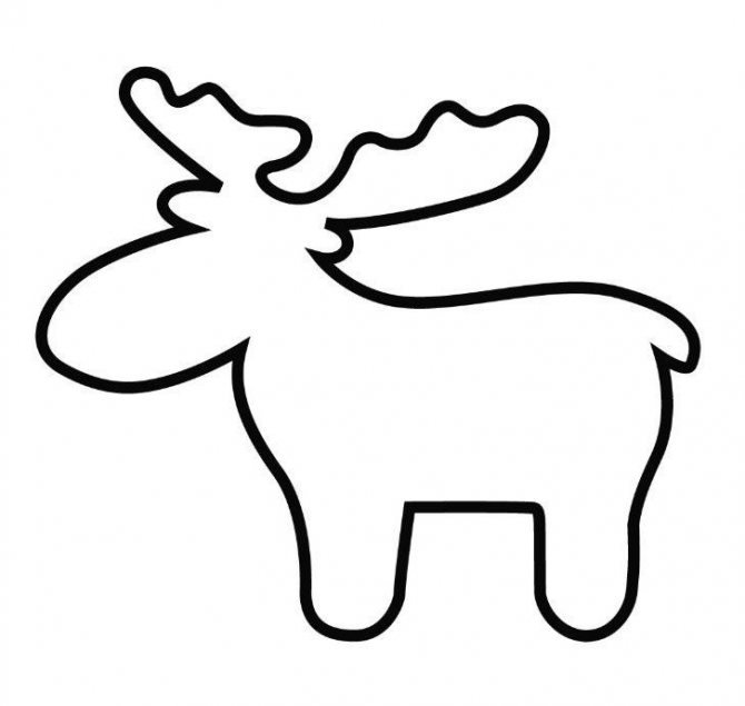Новогодний олень трафарет
