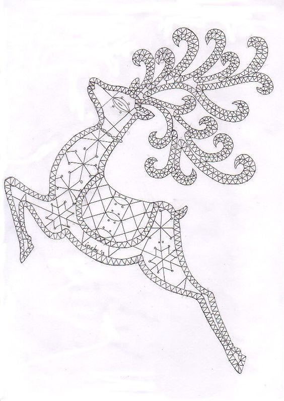 Новогодние сколки для кружевоплетения на коклюшках