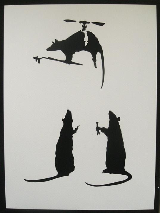 Бэнкси трафареты