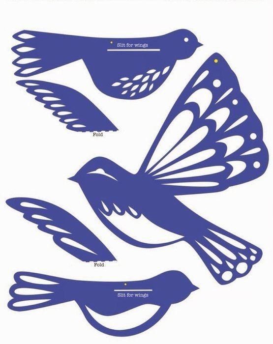 Птицы для украшения трафарет