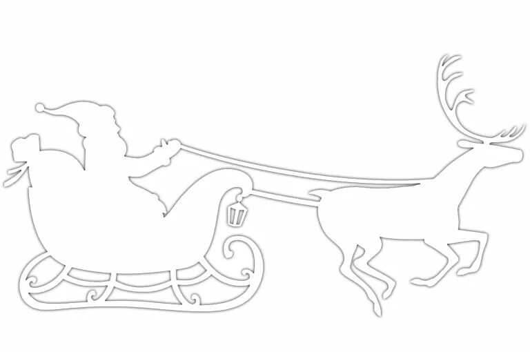 Украшения на окна олени с санями