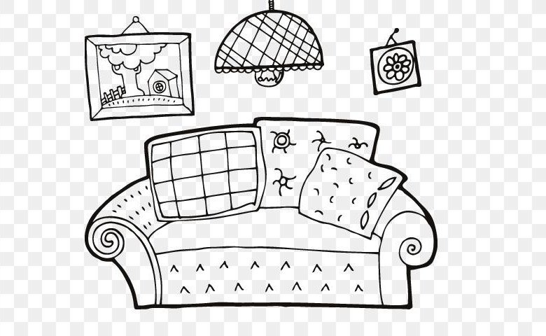 Мебель для бумажных кукол раскраски