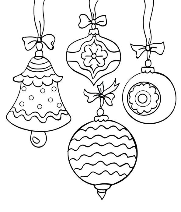 Елочные игрушки раскраска