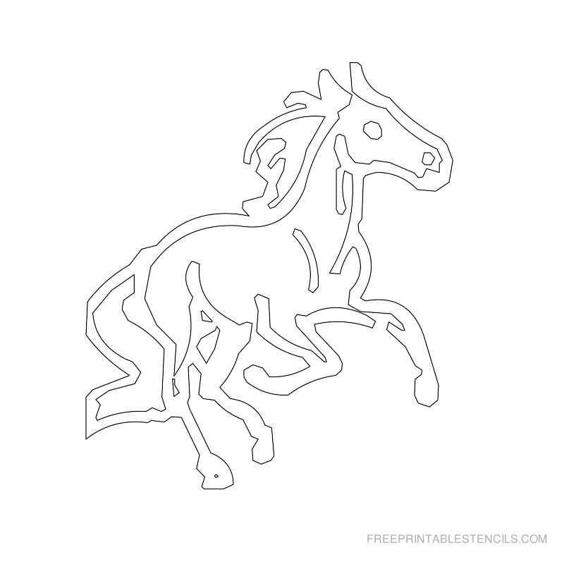 Трафарет лошади для вырезания из бумаги