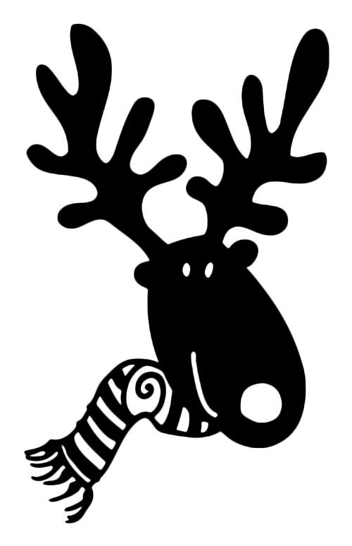 Новогодний олень трафарет
