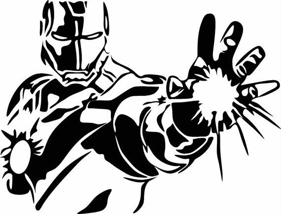 Трафарет Железный человек для рисования