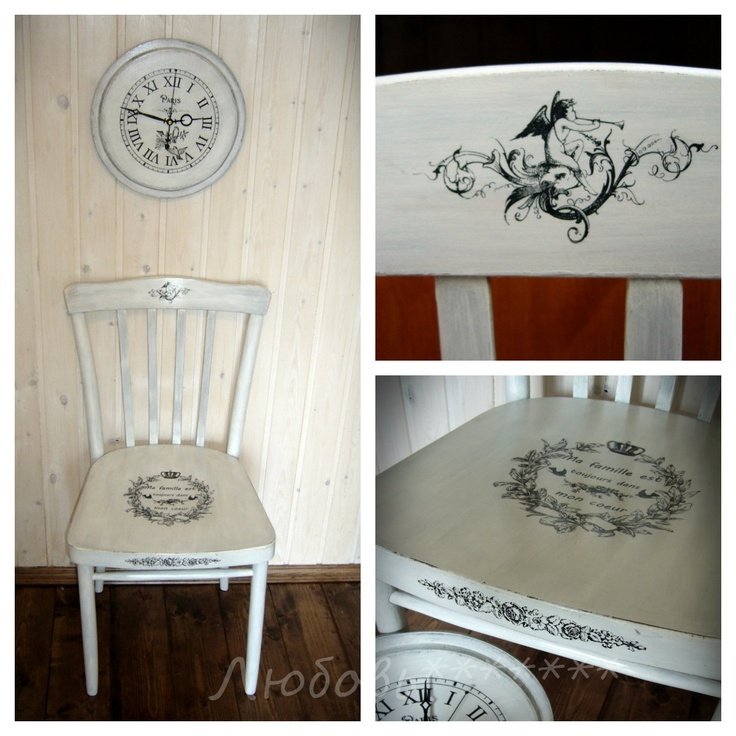 Декор мебели с помощью трафаретов