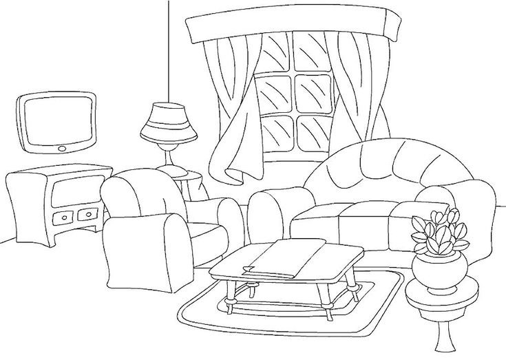Раскраска мебель для малышей
