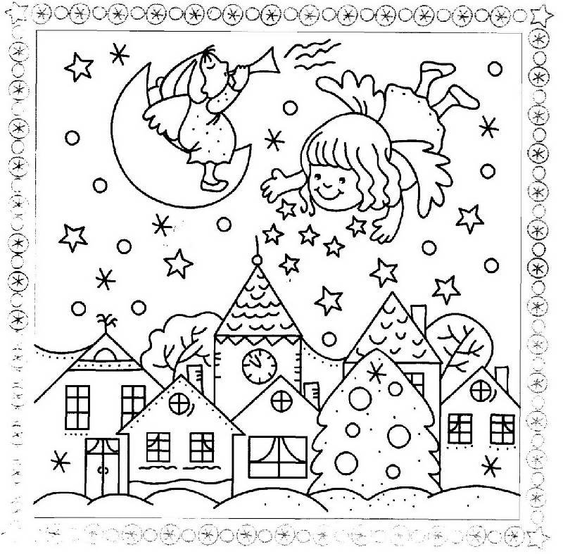 Зимняя раскраска