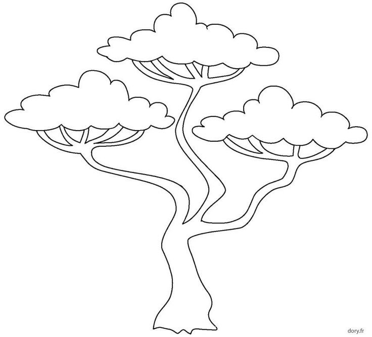 Дерево раскраска для детей